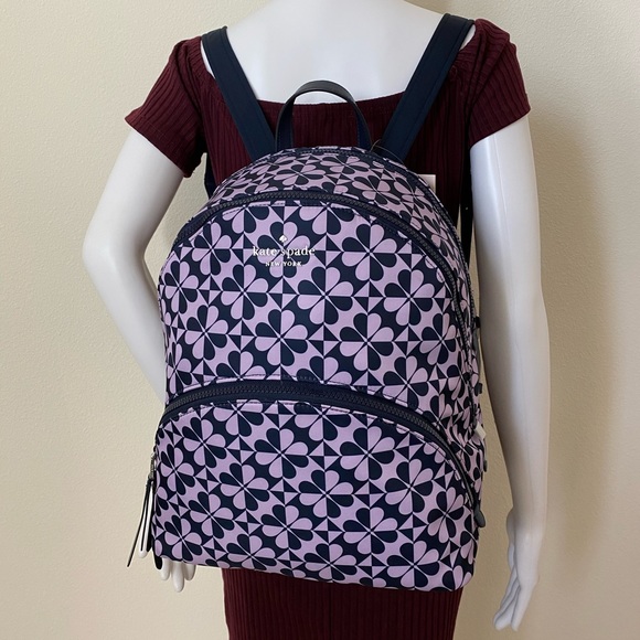Kate Spade Karissa Nylon Clover Large Backpack - Picture 3 of 8